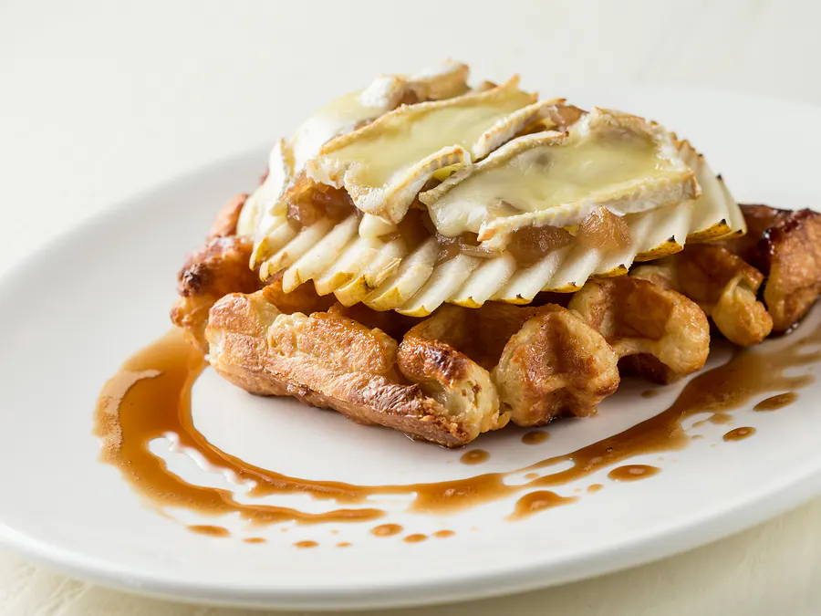 The Hey Bob — apple and havarti waffle with maple syrup