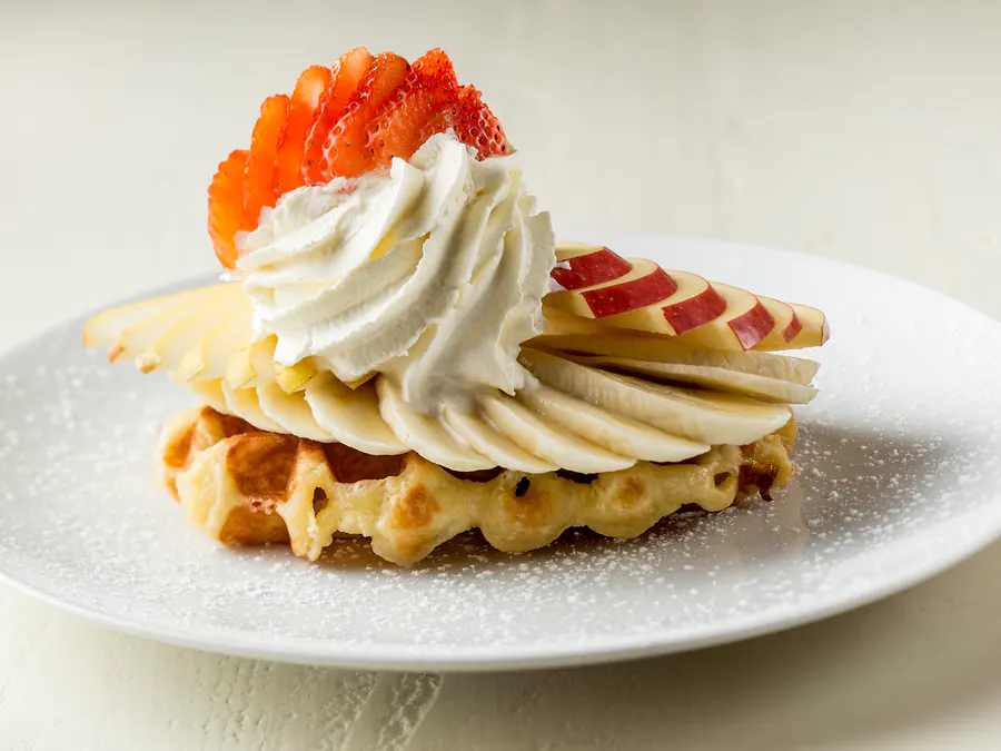 Strawberries and cream Liège waffle