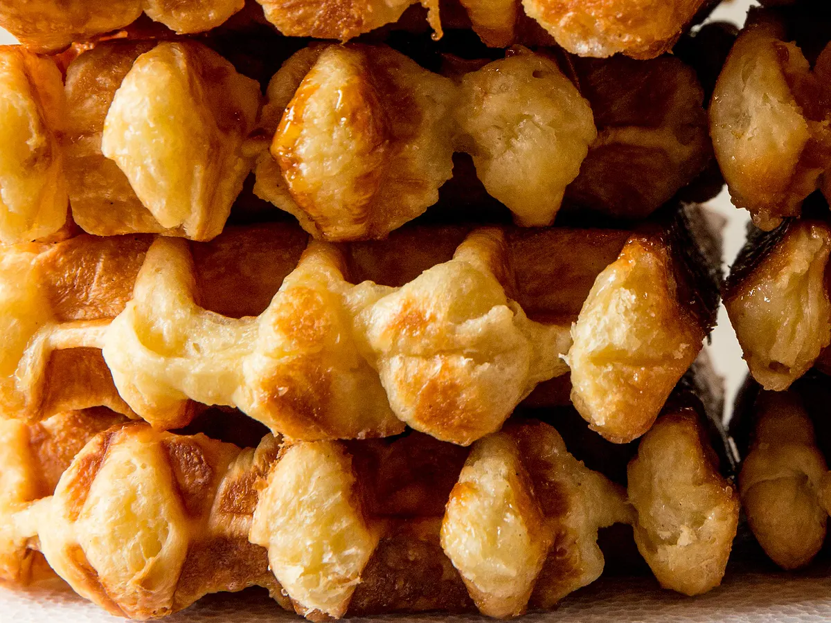 Stack of take-home Liège waffles